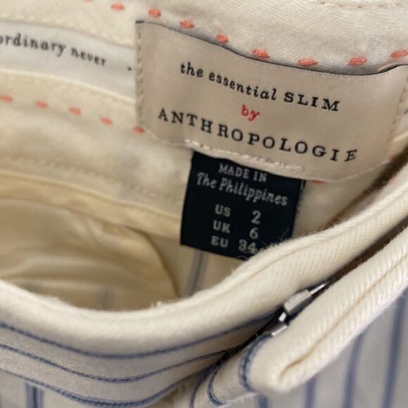 Anthropologie Pinstripe Slim Pants 2 - Picture 6 of 8